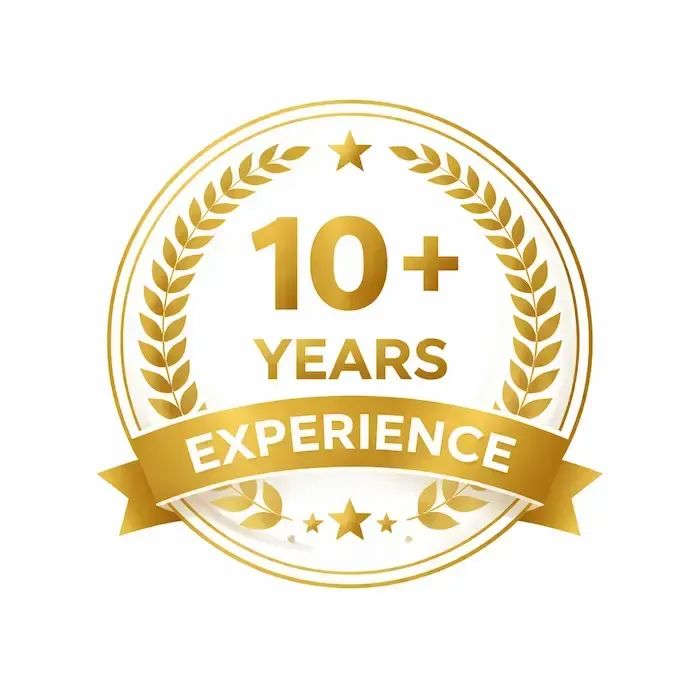 10+ years experience badge Melbourne Window Tinting - trusted local team with factory-trained technicians